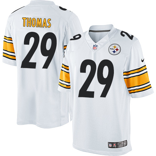 Men's Limited Shamarko Thomas Nike Jersey White Road - #29 NFL Pittsburgh Steelers